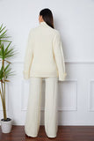 TURTLENECK SHOULDER DROP AND PANTS SWEATER SET