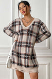 PLAID SWEATER DRESS