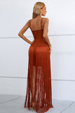 CUT OUT STRAP NECKLINE MAXI DRESS