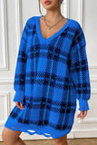 PLAID SWEATER DRESS