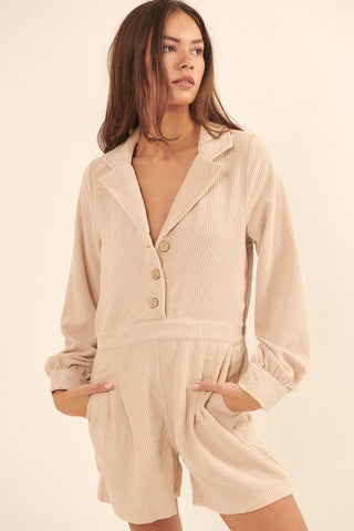 WOVEN CORDUROY ROMPER