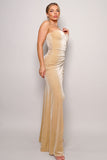 STRAPLESS SWEETHEART VELVET MAXI DRESS