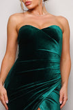 STRAPLESS SWEETHEART VELVET MAXI DRESS