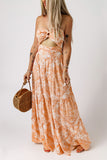 FLORAL STRAPLESS MAXI DRESS