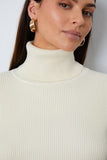 TURTLENECK SHOULDER DROP AND PANTS SWEATER SET