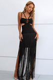 CUT OUT STRAP NECKLINE MAXI DRESS