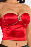 SATIN DIAMOND STRAP TOP