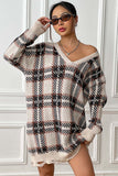 PLAID SWEATER DRESS