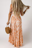 FLORAL STRAPLESS MAXI DRESS