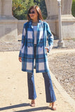 DOUBLE TAKE PLAID BUTTON UP COLLAT COAT