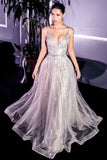 ROBE EN TULLE SCINTILLANT A LINE