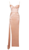 BLUSH DRAPED CORSET GOWN