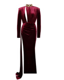 BURGUNDY VELVET GOWN