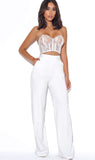 WHITE FLARE TROUSERS