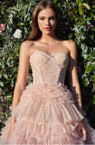 CORSET PRINCESS TULLE RUFFLE BALL GOWN