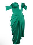 DEEP V GREEN MIDI DRESS