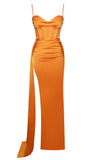 ROBE CORSET DRAPÉE ORANGE