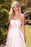 LACE BODICE A LINE BRIDAL GOWN