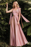 A LINE SOFT SATIN GOWN