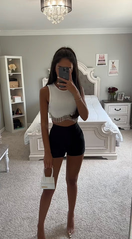 DIAMOND FRINGE CROP TOP