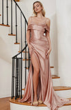 FITTED STRETCH SATIN GOWN