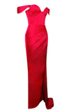 RED SWEETHEART SATIN GOWN