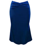 ROYAL BLUE VELVET FLARE SKIRT