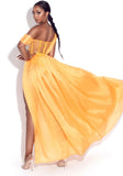 ORANGE SILK MAXI DRESS