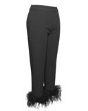 YASMIN SUIT FEATHER TRIM TROUSERS