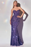 STRAPLESS SEQUIN SWEETHEART GOWN