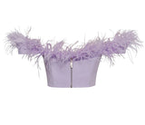 LAVENDER FEATHER TRIM CORSET TOP