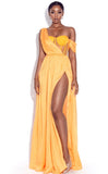 ORANGE SILK MAXI DRESS