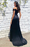 BLACK FLORAL OFF SHOULDER GOWN