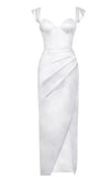 WHITE SWEETHEART SATIN GOWN