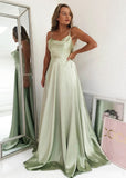 CINDERELLA SAGE SATIN GOWN