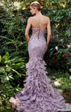 FEATHER MERMAID GOWN