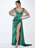 EMERALD SWEETHEART SATIN GOWN