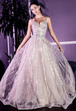 ROBE EN TULLE SCINTILLANT A LINE