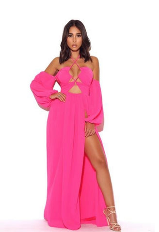 HOT PINK MAXI DRESS