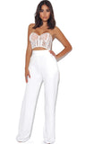 WHITE FLARE TROUSERS