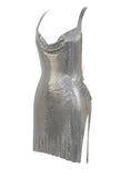 STAINLESS STEEL METAL MESH MINI DRESS