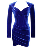 ROYAL BLUE VELVET DRESS