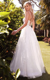 LACE BODICE A LINE BRIDAL GOWN