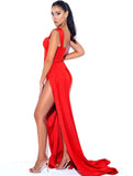 RED SWEETHEART SATIN GOWN