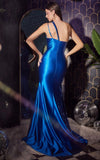 ASYMMETRICAL SATIN FITTED GOWN