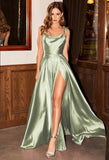 CINDERELLA SAGE SATIN GOWN