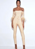 BEIGE FITTED JUMPSUIT