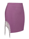 TATE CRYSTAL FRINGE MINI SKIRT