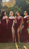 BURGUNDY HILLARY VELVET SATIN GOWN