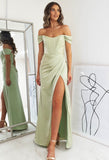 CORSET OFF SHOULDER SATIN GOWN